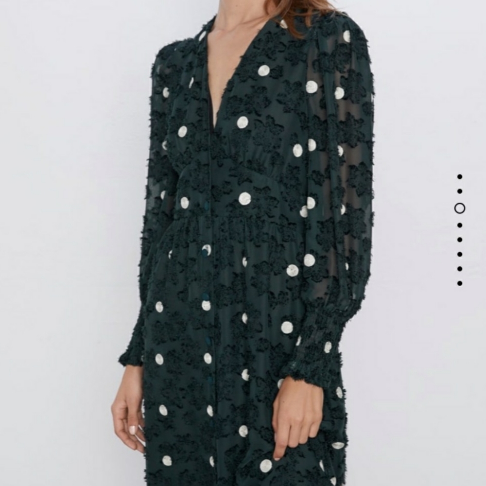ZARA GREEN MIDI dress